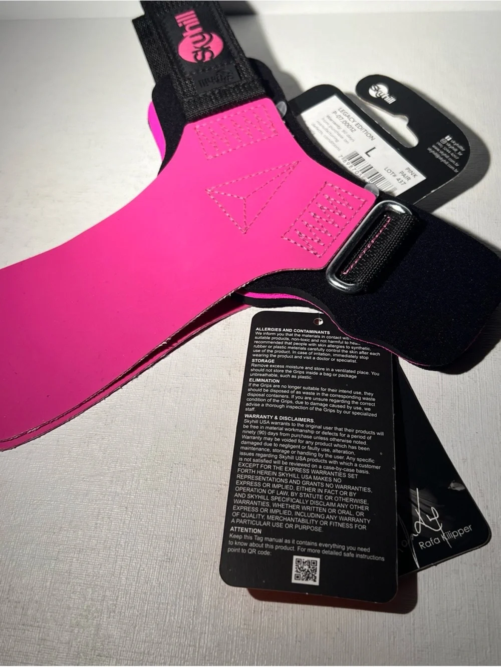 Skyhill Legacy Gymnastics Grips Pink Size L CrossFit Pull-Up Hand Grips New Pair